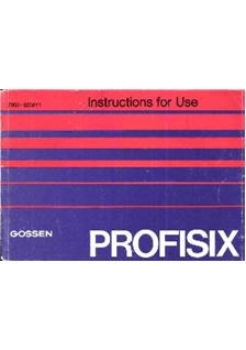 Gossen Profi- Six sbc manual. Camera Instructions.